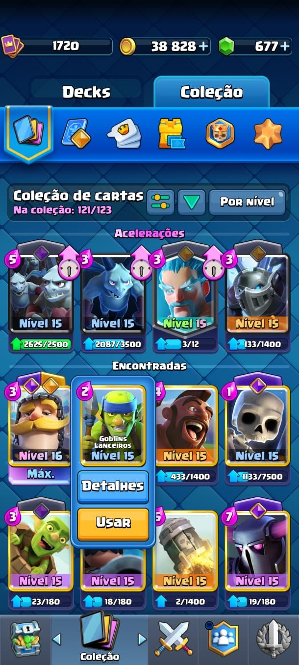 Conta de clash antiga e upada