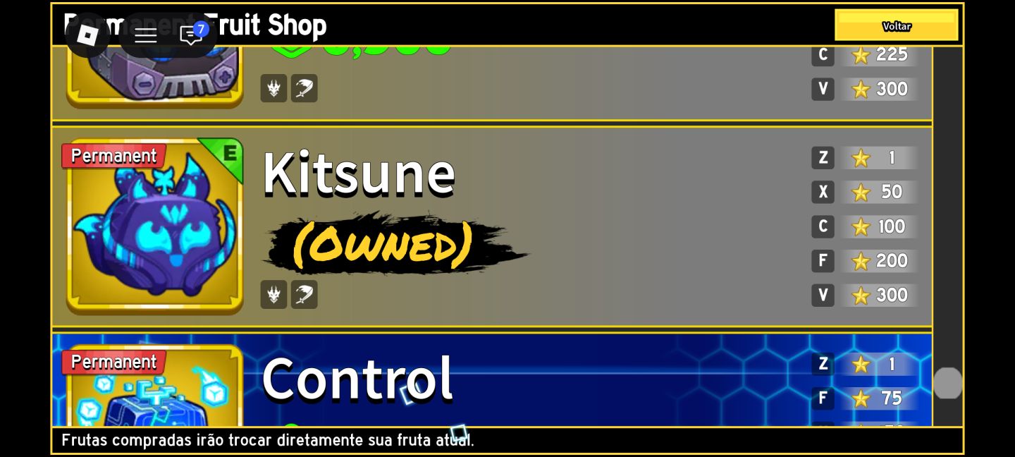 Conta blox fruits com kitsune perm