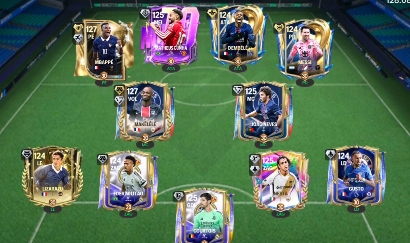 Conta Fc Mobile Ger 125 Mbappe, Messi, Dembele, Makelele, Vieira, Courtois...