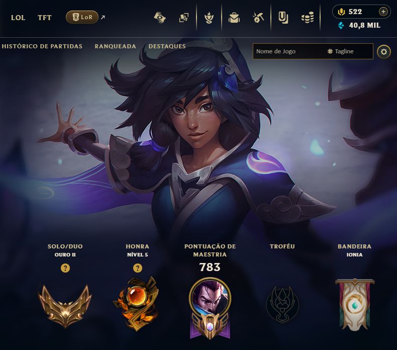 Conta LoL Full champs, 1000 skins, prestígios, platina, level 750