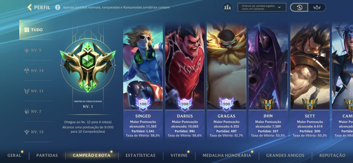 Conta Challenger, 47,5k de vitrine, main top e sup
