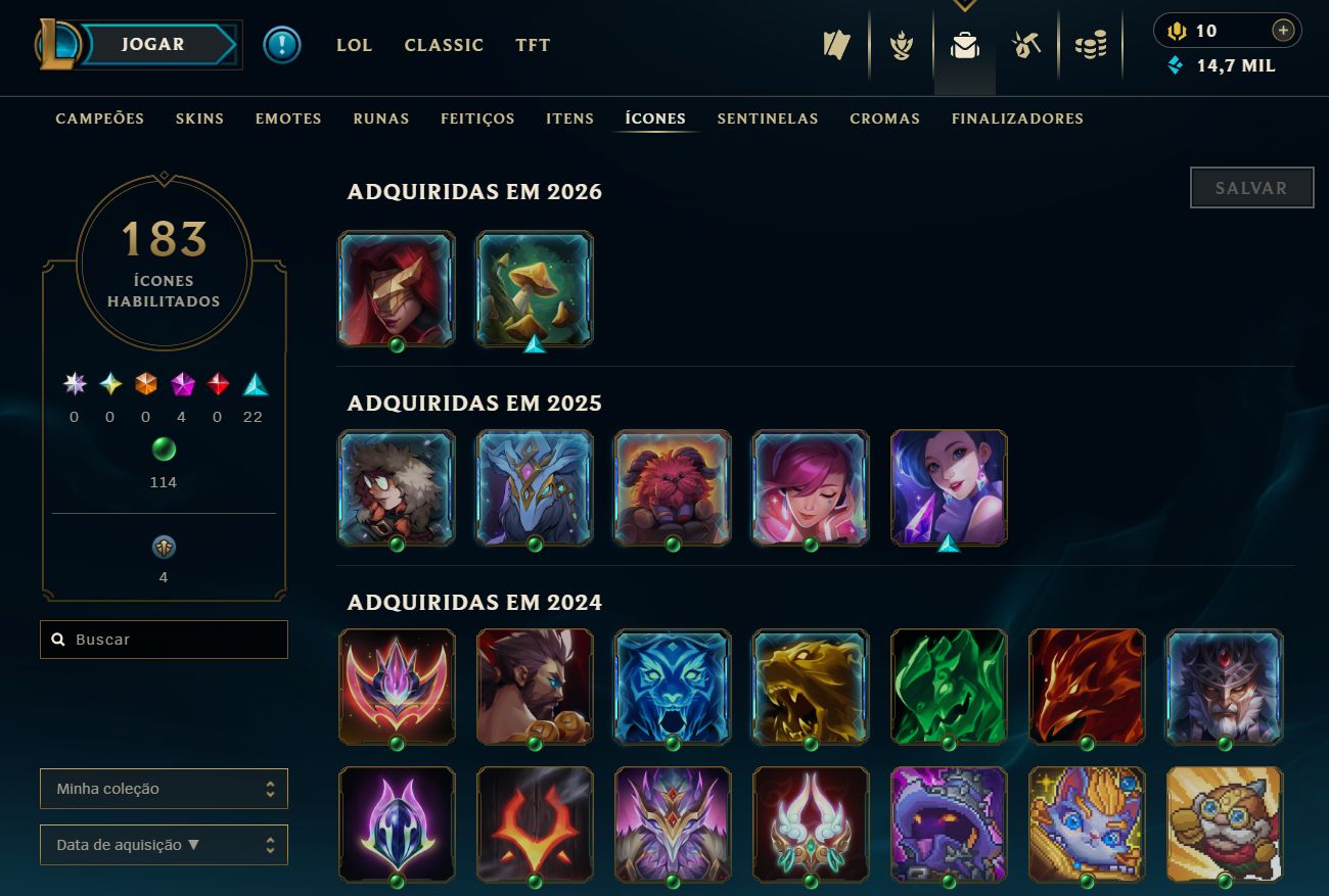 CONTA LOL 2016 DONO ÚNICO | ESMERALDA | 145 SKINS | 4 ULTIMATES | TODOS CAMPEÕES