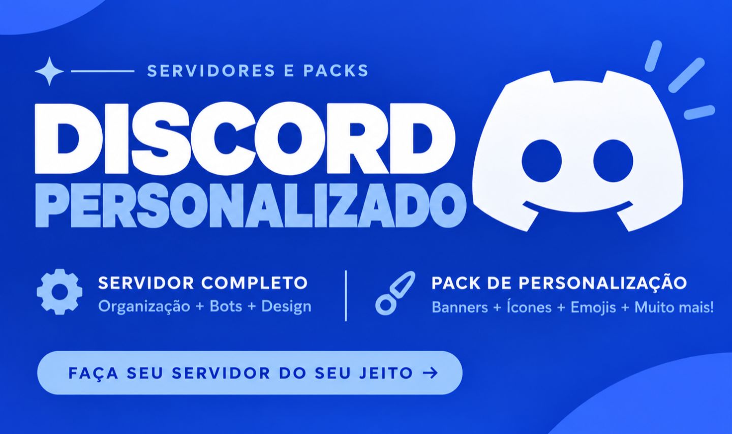 Criação de Servidor Discord Personalizado | Design + Bots + Organização