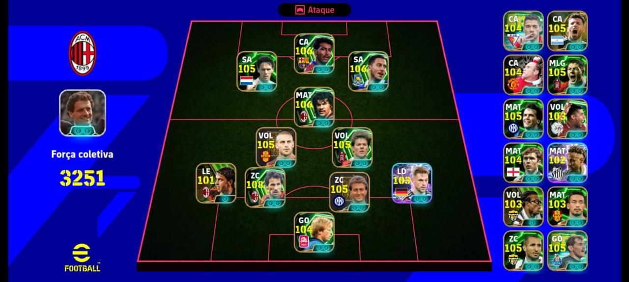 CONTA eFootball FORTE | Vários Players 104108 | Time Competitivo