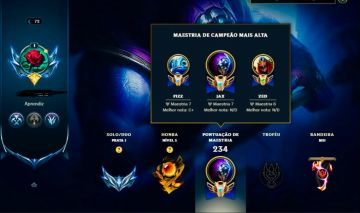 Conta LOL com 72 skins habilitadas / mercado noturno / lvl 72 / prata 1 / 443 RP