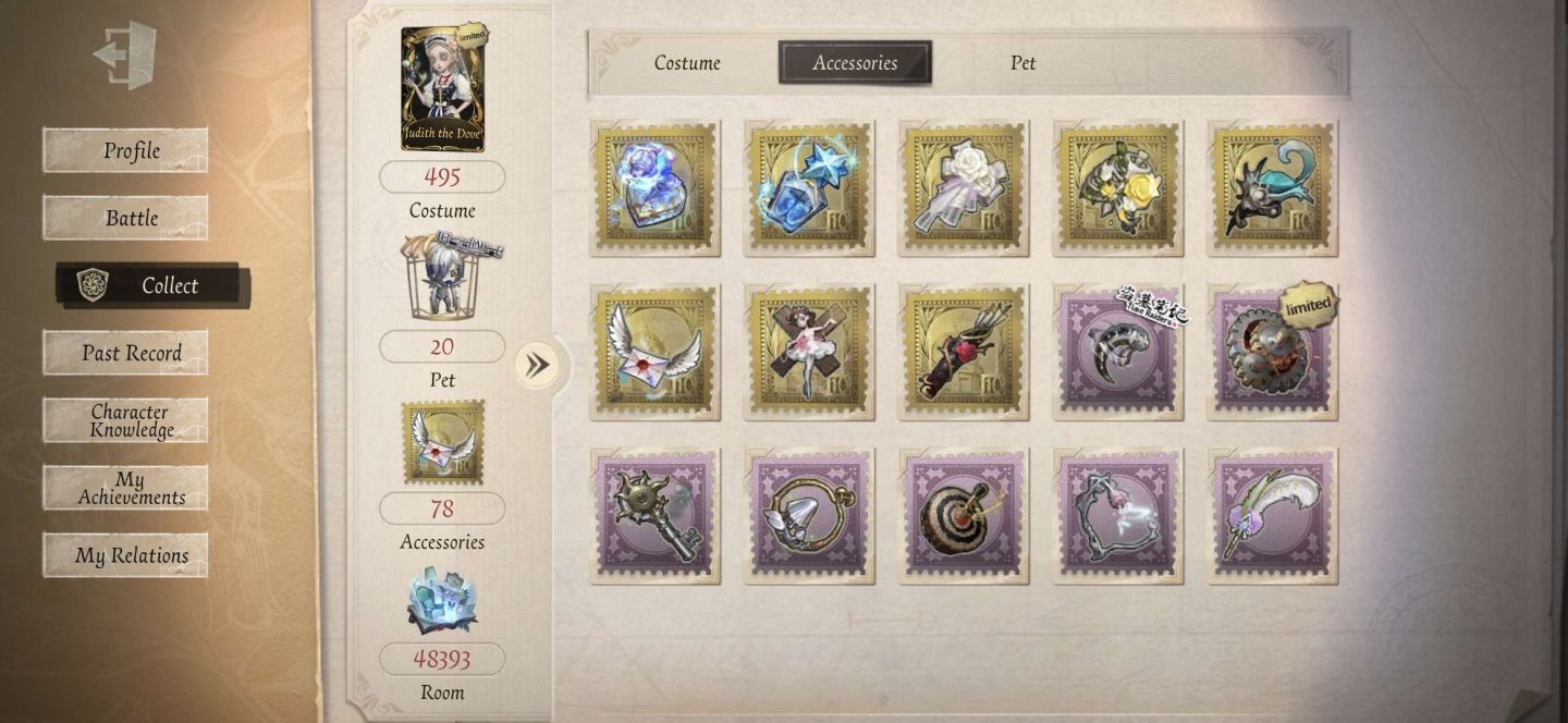 Conta identity V várias skins S (Judith the Dove)