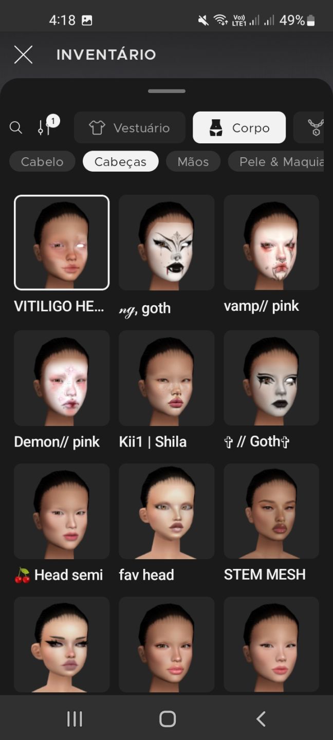 Conta de imvu feminina
