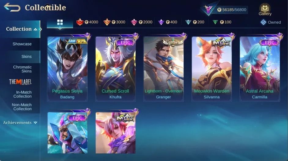 318 SKINS - FULL EMBLEMAS - FULL HEROIS