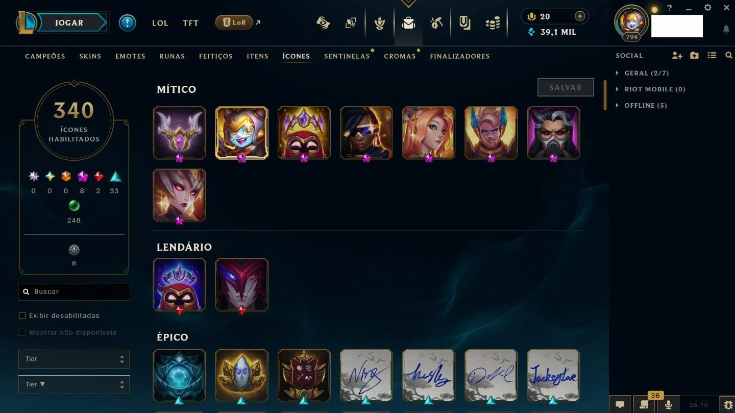 Acc de Lol - Lvl 794 - Conta de 2011! Muitas Coisas Antigas!