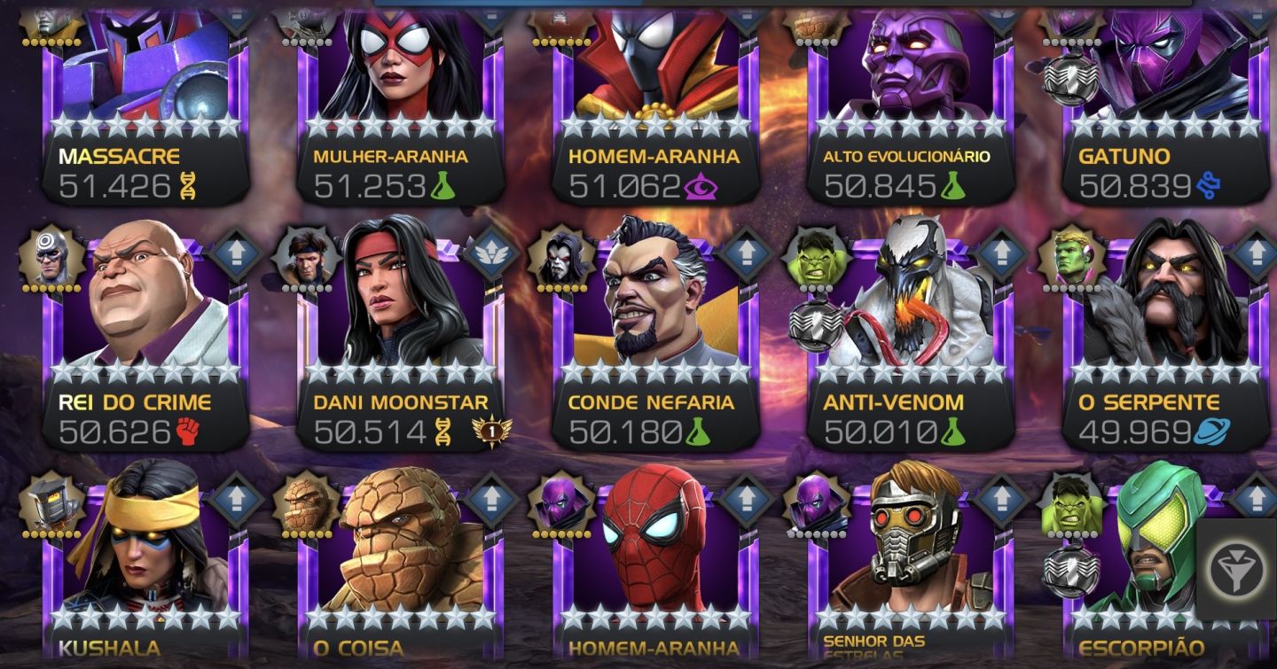 Conta Marvel Torneio de Campeões Nível 66 Marvel Contest of Champions Account