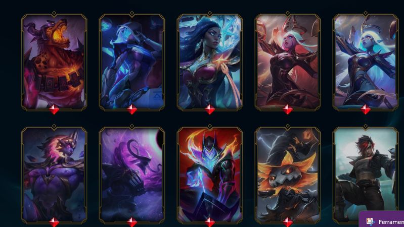 CONTA RIOT VALORANT GOLD e LOL nv. 170 - + SKINS
