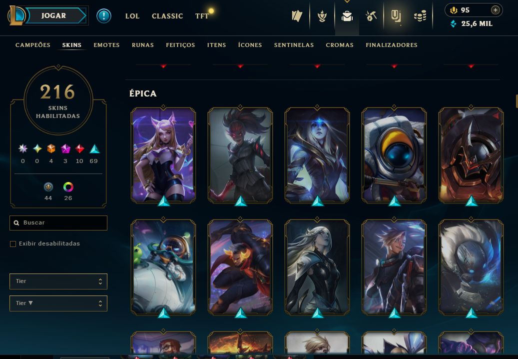 Conta Main Riot 2016 | LOL: 216 Skins | Valorant com Faca Sublime + Vandals