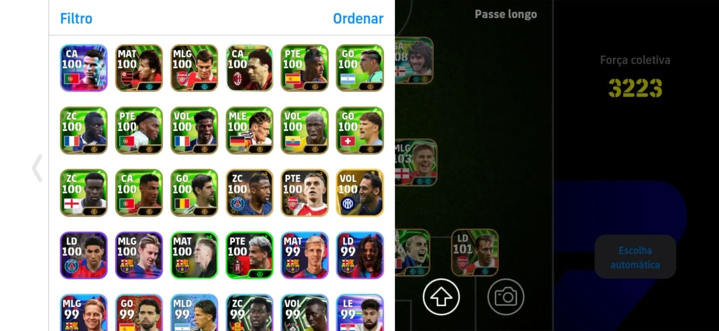 Conta Efootball Força 3240 com Best, Ronaldinho, Bellingham, Hazard, Pelé Etc