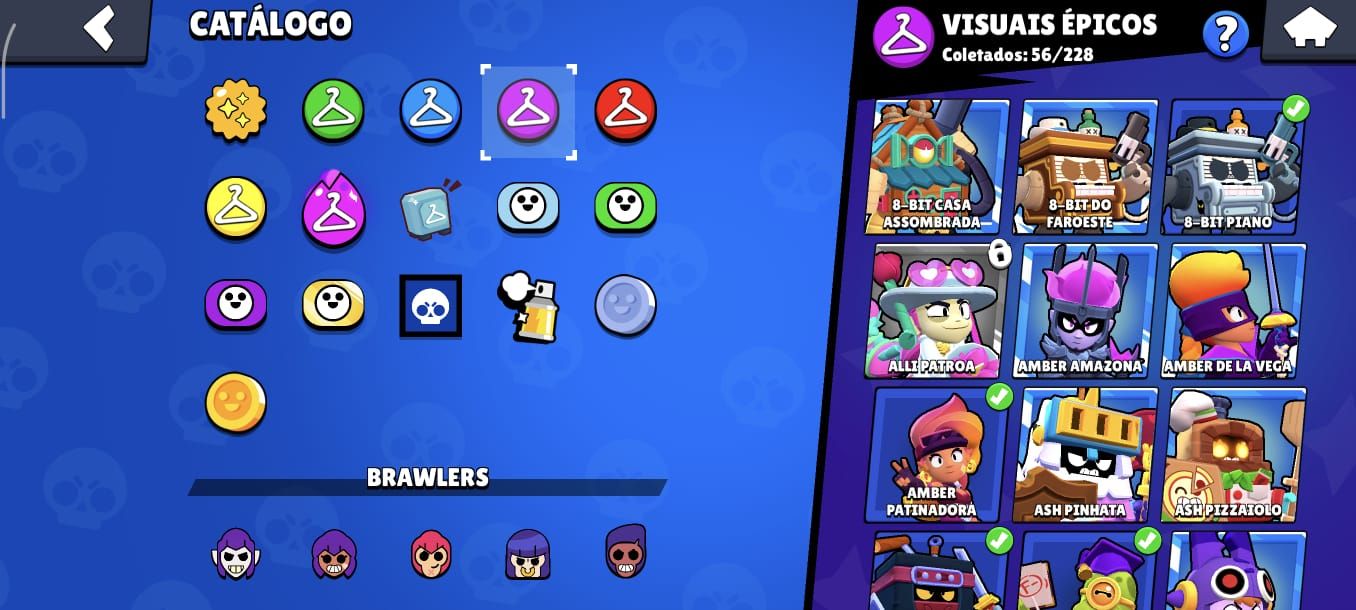CONTA BRAWL STARS ANTIGA (2019) 96/100 BRAWLERS