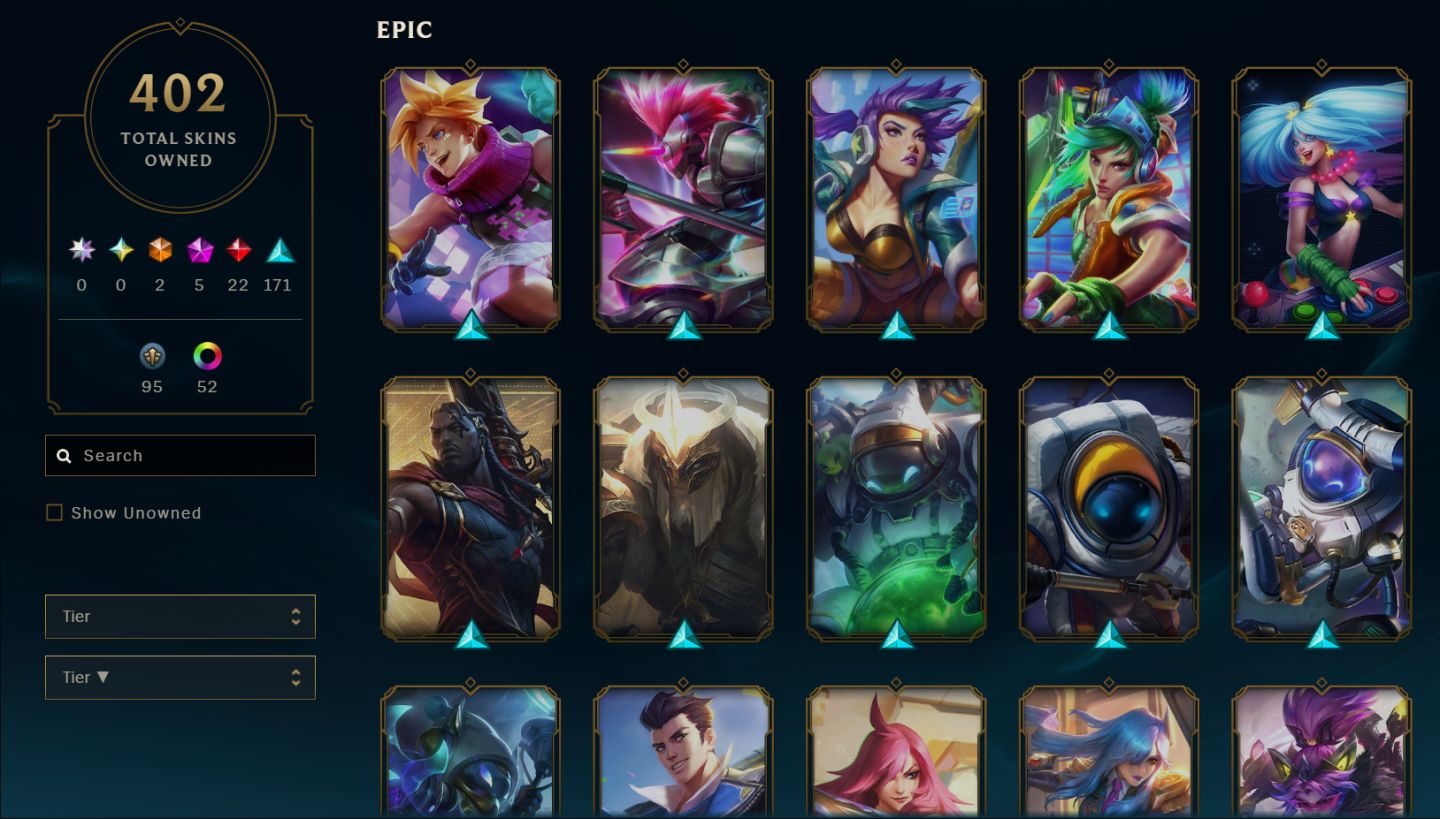 Conta League Of Legends, 402 skins +skins tft, emerald 3, Level 489