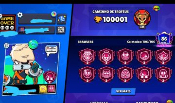 Conta Brawl Stars com + de 100k de troféus Muitas Skins e Brawlers