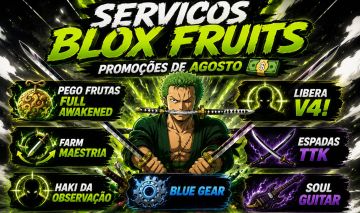 SERVIÇOS DE BLOX FRUITS (PROMOÇÕES DE AGOSTO) | Rápido, Seguro e 100% Confiável