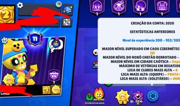 Conta de 2020 com Skins raríssimas do BrawlStars