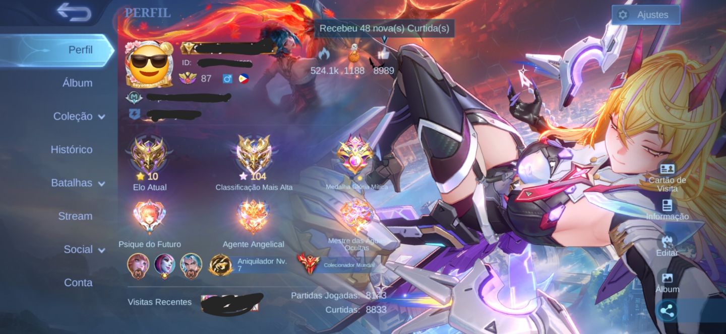 CONTA HIGH-END MOBILE LEGENDS COLEÇÃO RARA