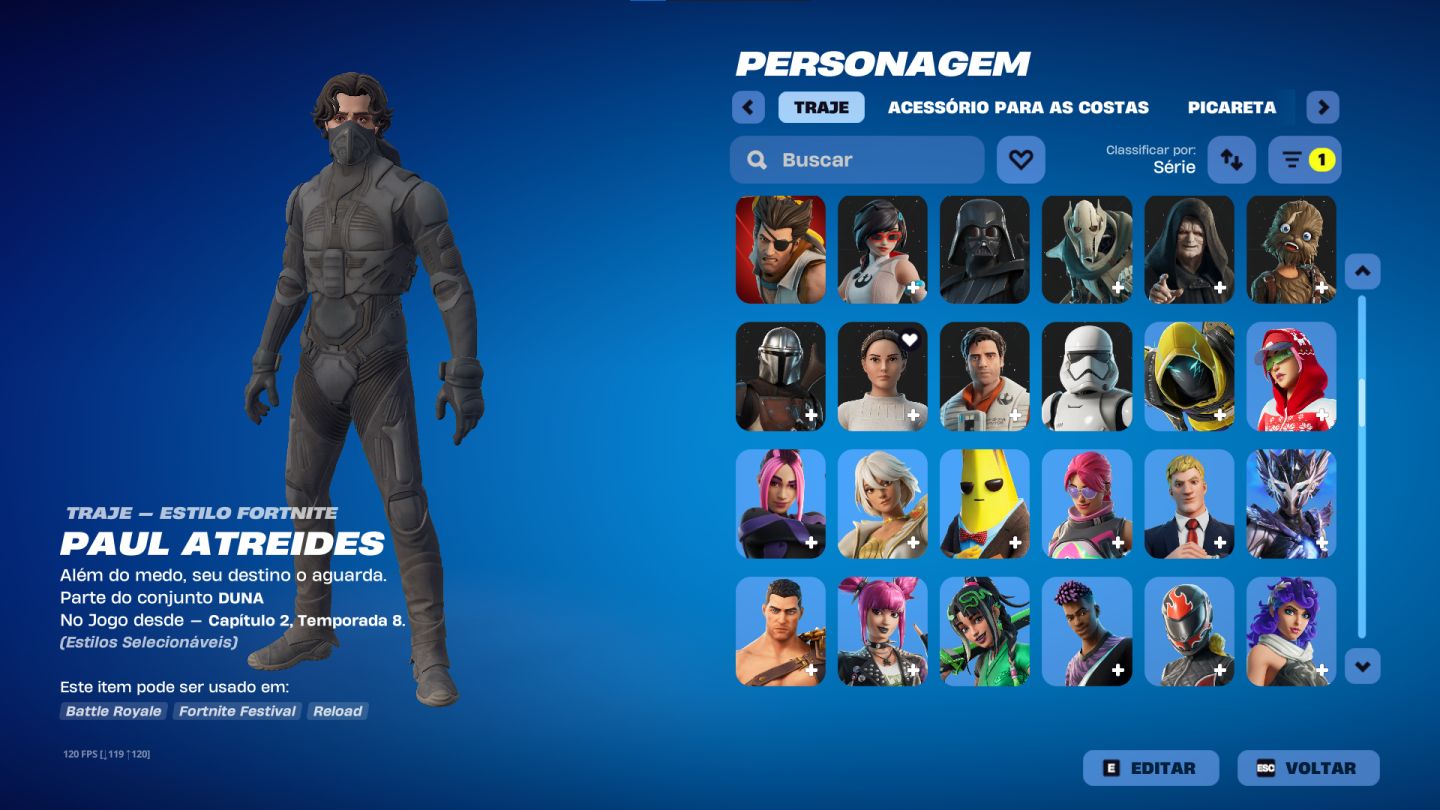 Conta de fortnite tryhard com 281 skins