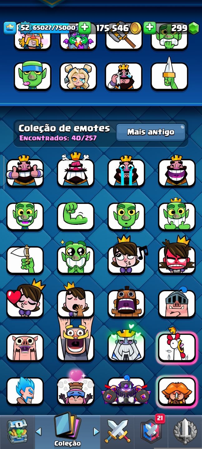 CONTA TOP CLASH ROYALE EVOLUCOES