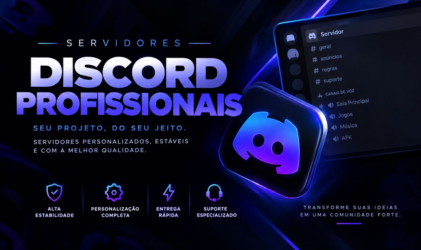 Criação de Servidores Discord Profissionais