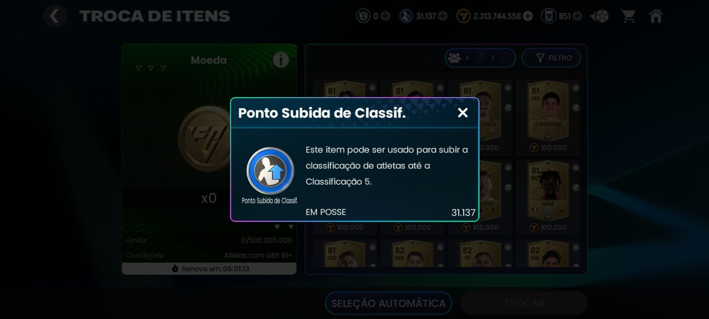 CONTA FC MOBILE RECHEADA DE FRAGMENTOS