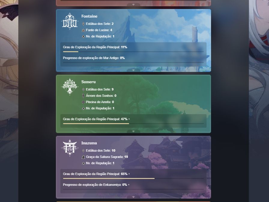 [ Ar55 | 13x 5 ] Eula, Raiden, Cyno +Ass, Columbina +++ (Leia Descrição)