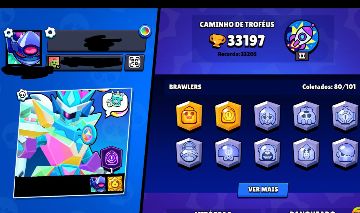 95% DE DESCONTO, CONTA BRAWL STARS 33K TROFEUS, 80 BRAWLERS
