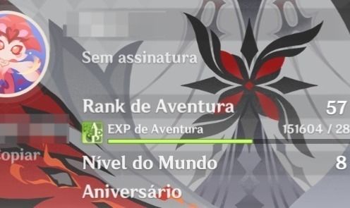 Conta de genshin AR 57