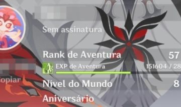 Conta de genshin AR 57