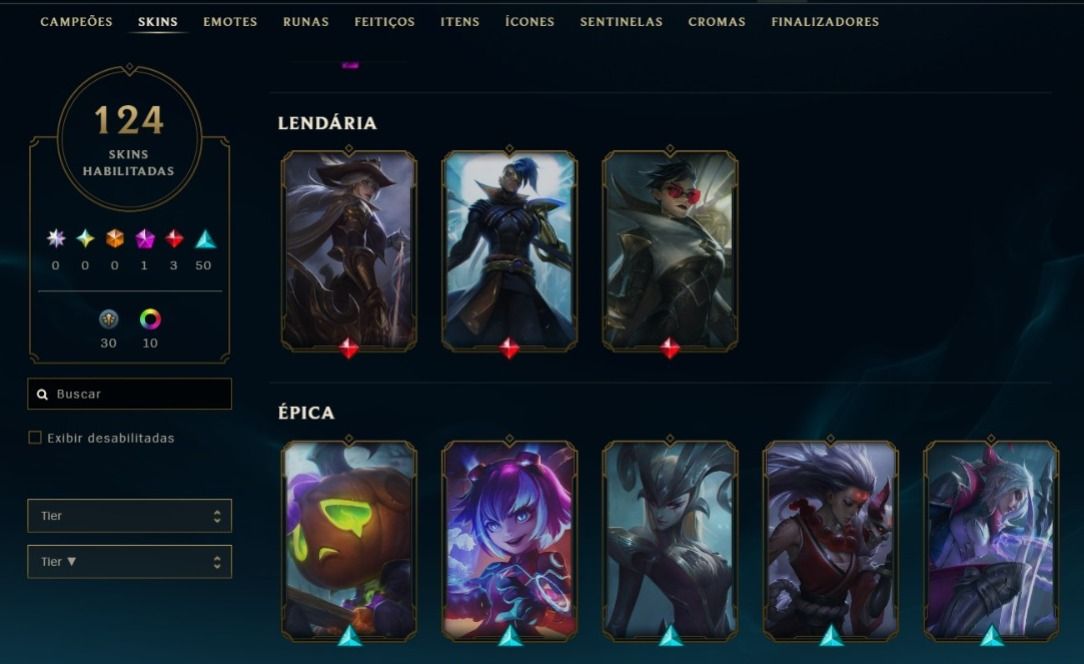 Conta lol com 120+ skins