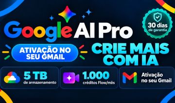 Google AI Pro + 5TB | 1.000 Créditos Flow/Mês | Ativação no Seu Gmail