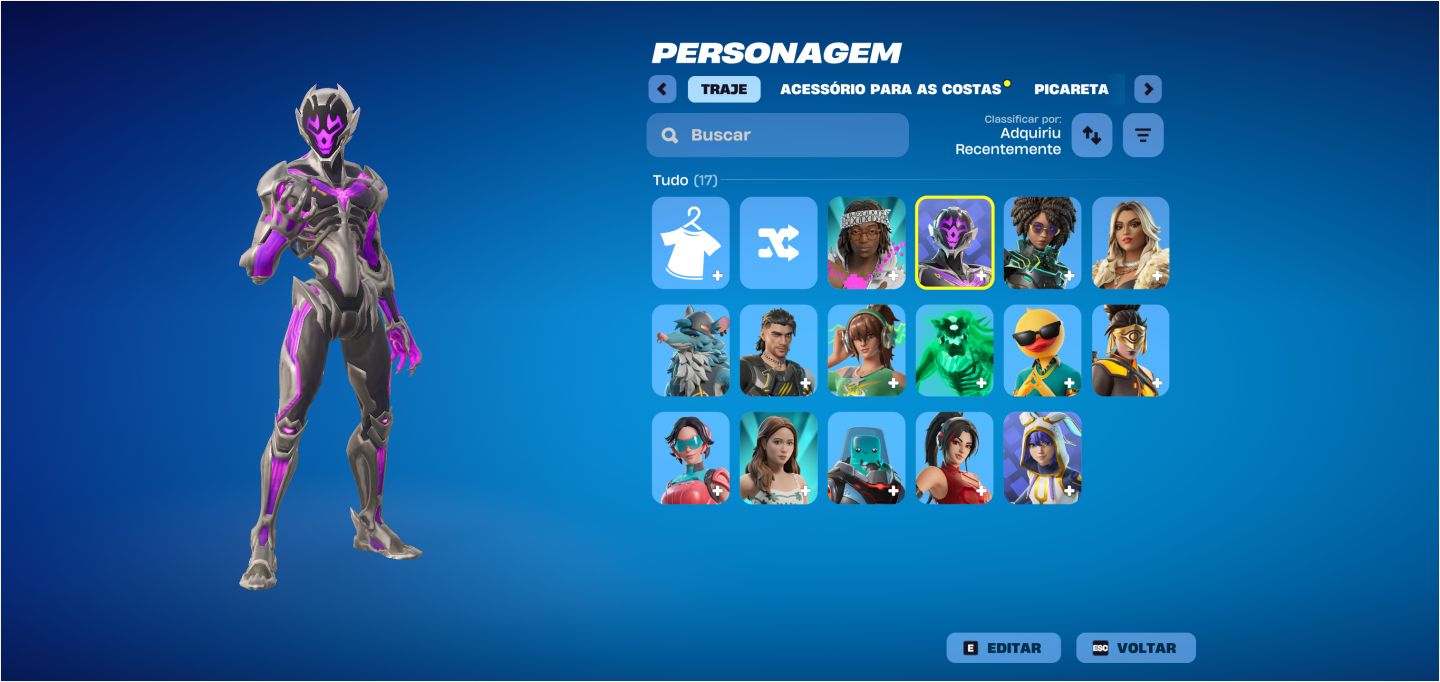 Conta com 15 skins e 20 picaretas.