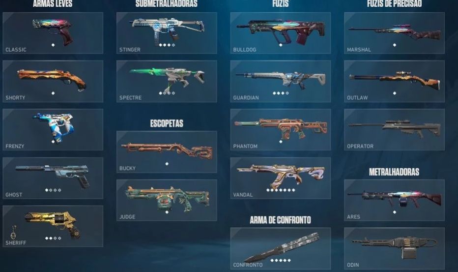Conta de Valorant com faca e varias skins
