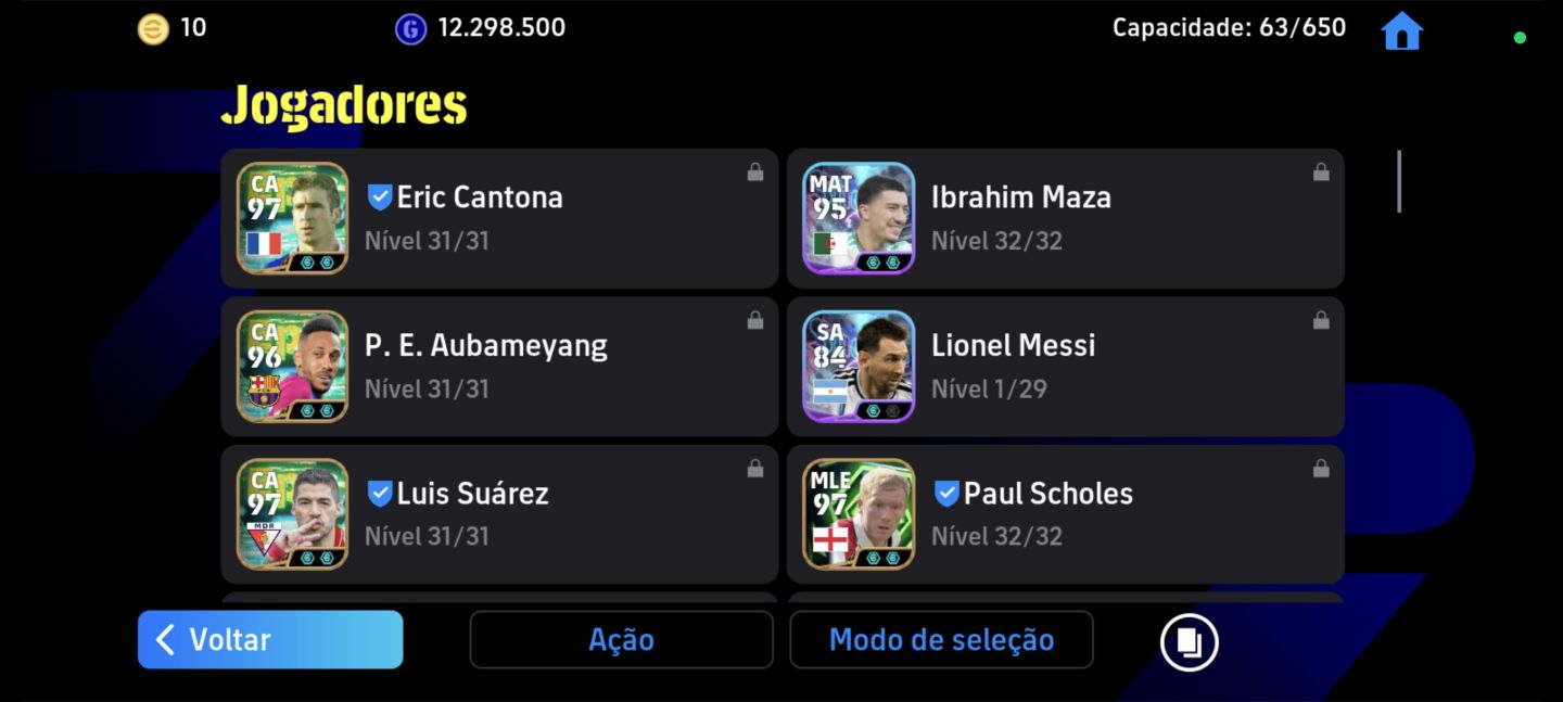 CONTA DE EFOOTBALL MOBILE COM VÁRIOS ÉPICOS