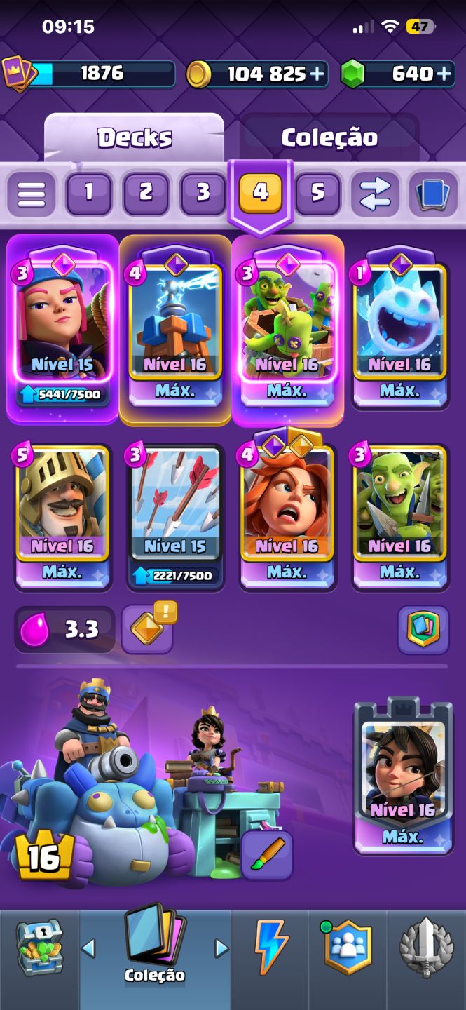 Conta clash royale bem tunada
