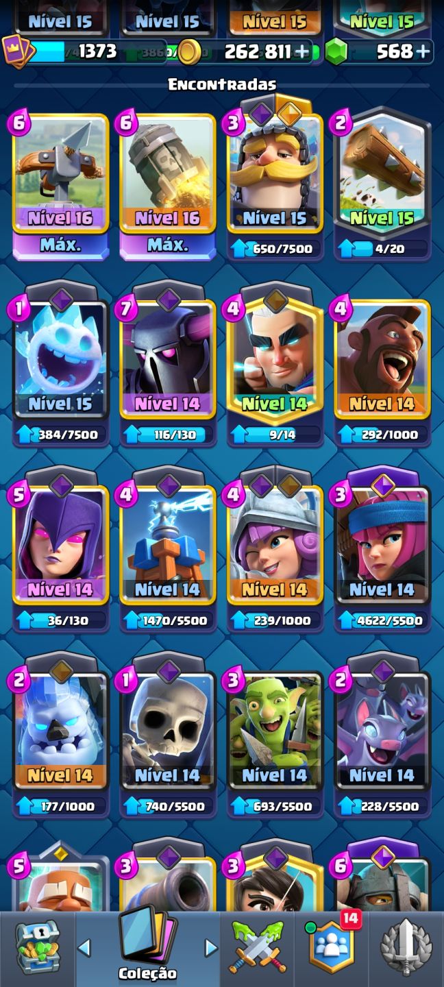 CLASH ROYALE 10K+ TROFÉUS | REI LVL 15 | 2 CARTAS LVL 16 | 568 GEMAS