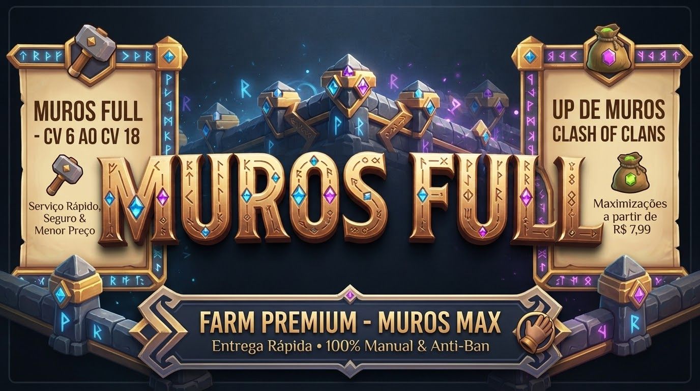 MUROS FULL CLASH OF CLANS (CV 6 AO 18) MENOR PREÇO GGMAX ENTREGA RÁPIDA
