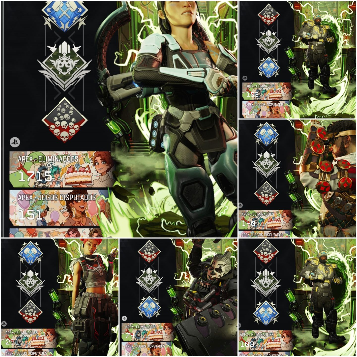 Conta Apex Legends Smurf PSN: 27 Bombs/4K DMG e Série 5 wins