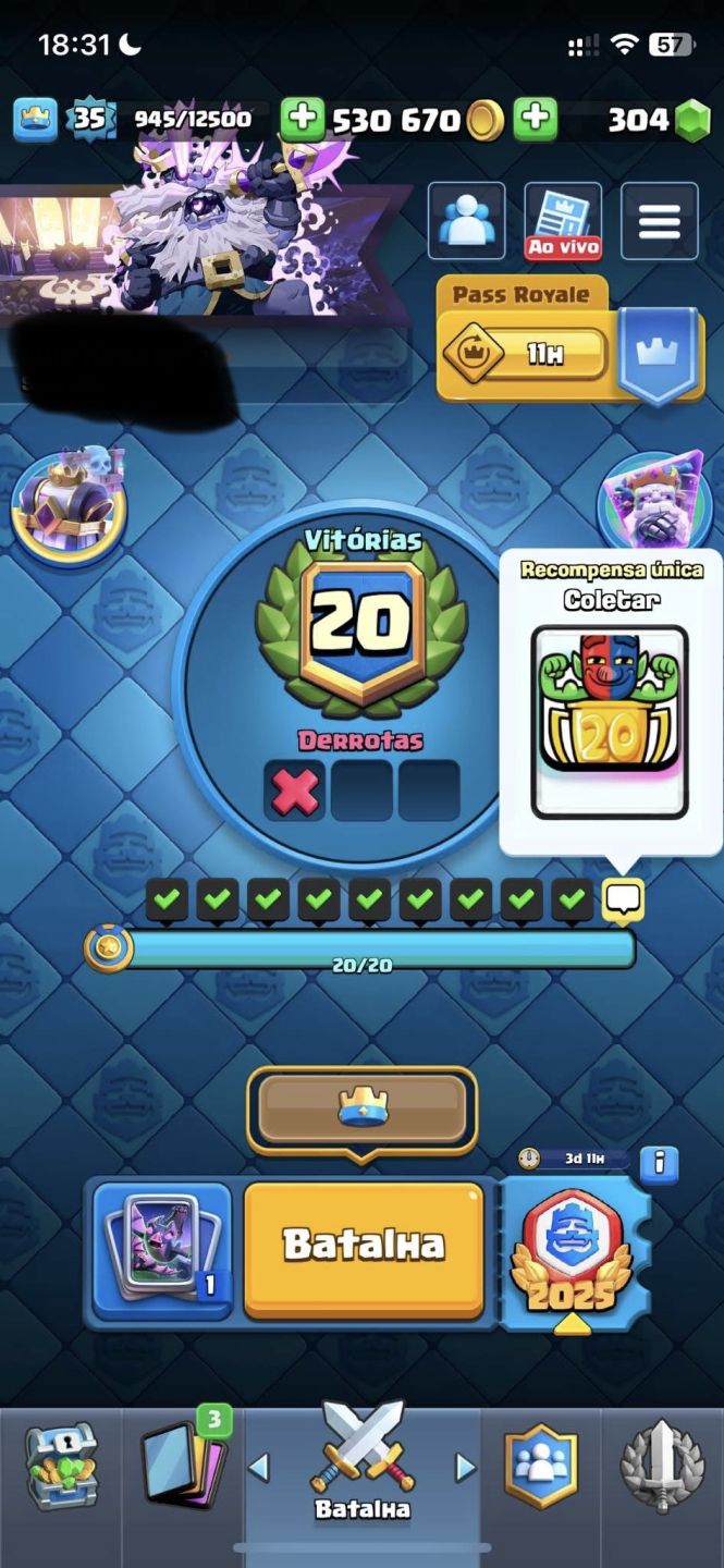 UP DE CONTAS CLASH ROYALE