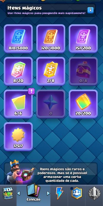 CONTA CLASH ROYALE | 7.545 TROFÉUS | REI NÍVEL 13 | CARTAS EV| GEMAS | 319K OURO