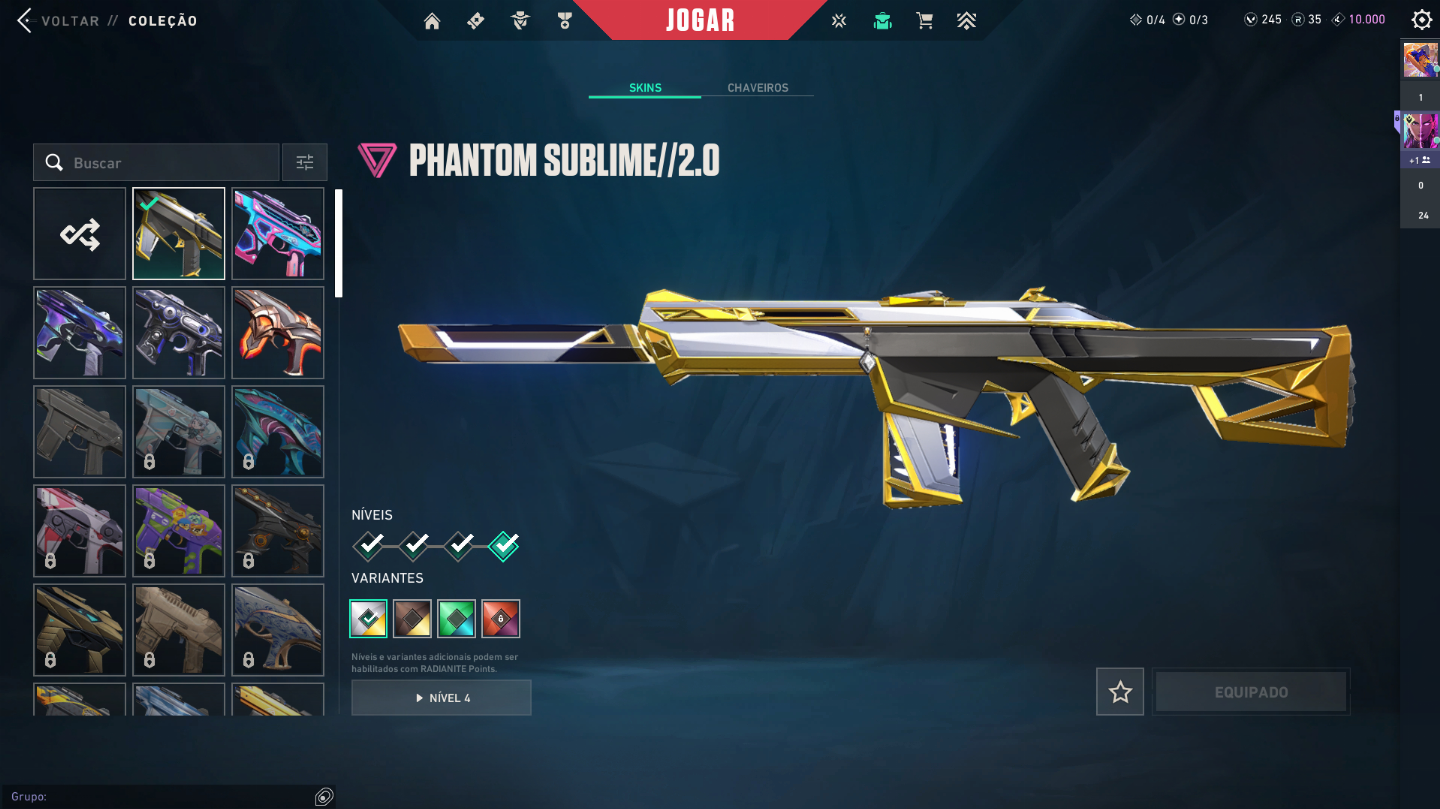 CONTA VALORANT +1600 GASTOS (MUITAS SKINS!!)