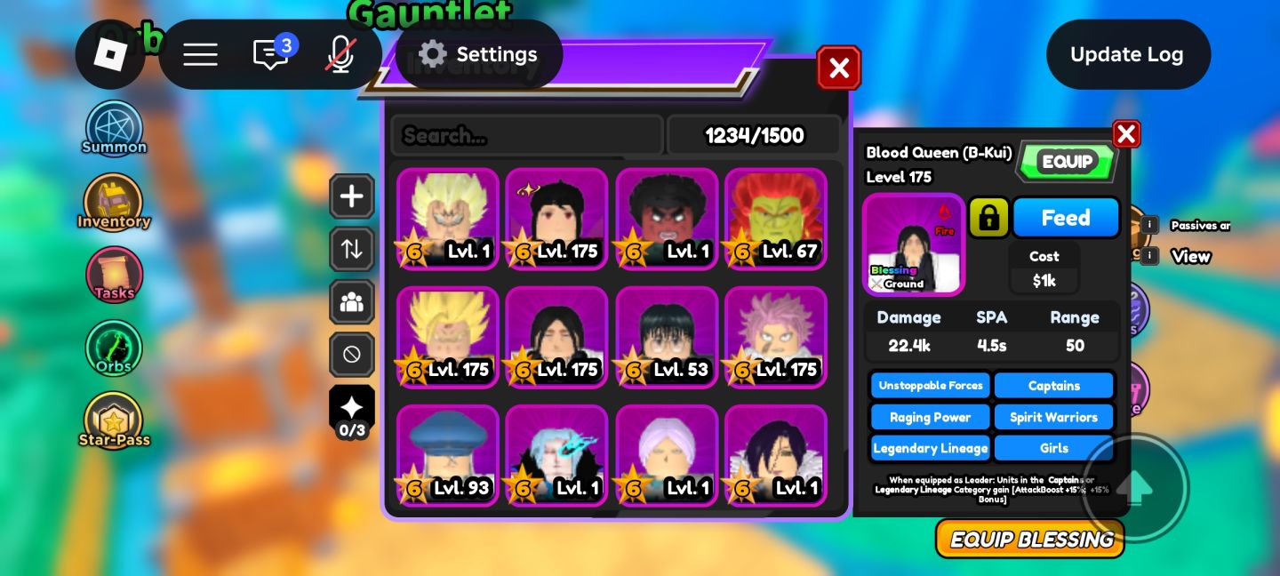 Conta roblox de anime vanguards, anime adventures, all star e outros jogos