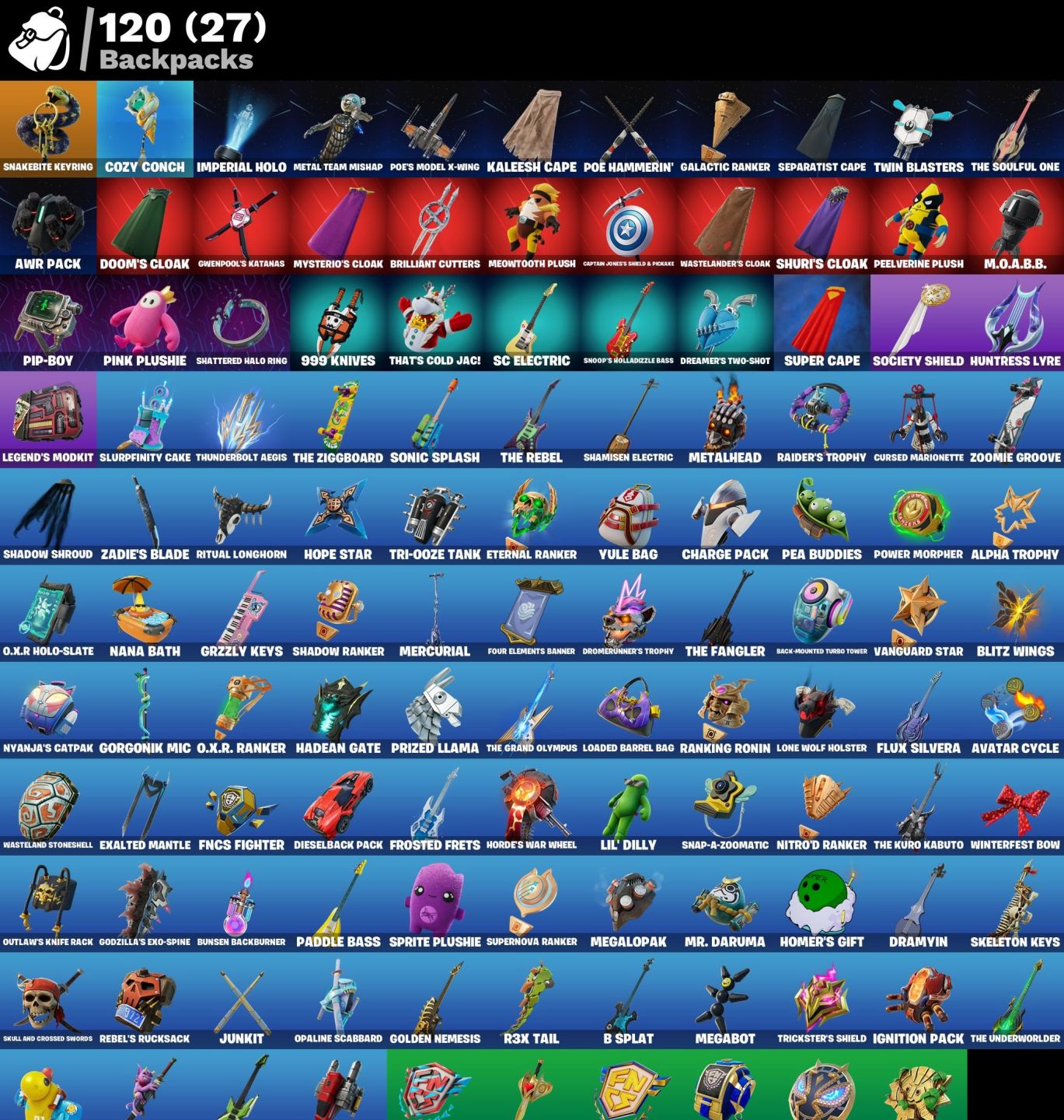 CONTA FORTNITE 44 SKINS/ GWNPOOL/ SHURI/EMMA FROST/ GODZILA/ RUST / MAGNETO