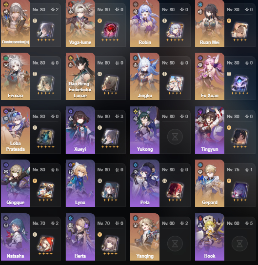 Conta HSR Upada Rank 70 E Genshin Impact AR 49 (CHEQUE A DESCRIÇÃO)