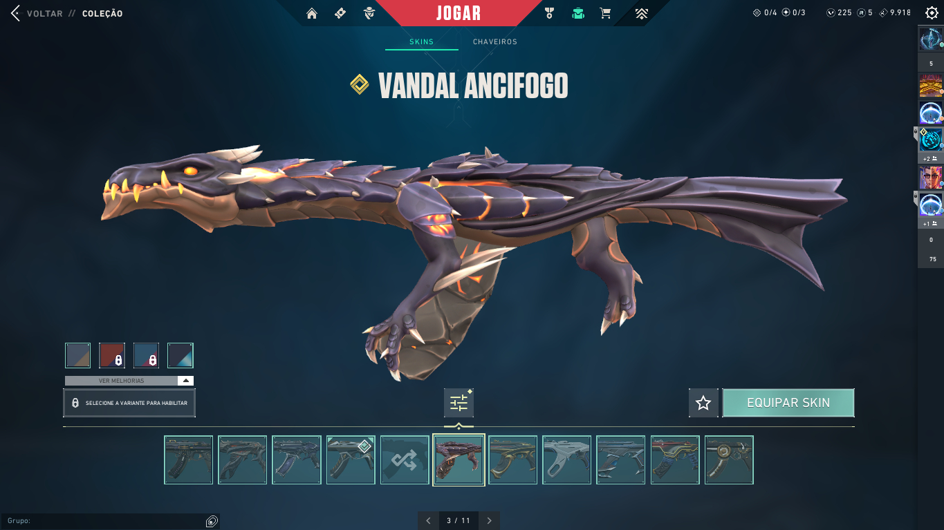 CONTA VALORANT 2.4K GASTOS, 15 SKINS DE VANDAL, 4 FACAS