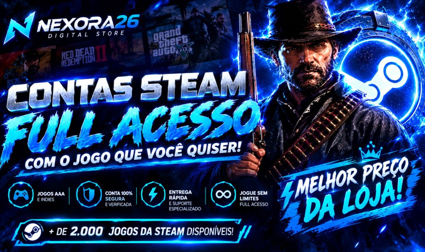 NEXORA26 |CONTA STEAM 100% SUA (Full Acesso) | Jogue Online o Jogo que Quiser