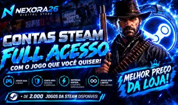 NEXORA26 |CONTA STEAM 100% SUA (Full Acesso) | Jogue Online o Jogo que Quiser