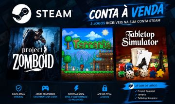 CONTA STEAM | Project Zomboid + Terraria + Tabletop Simulator